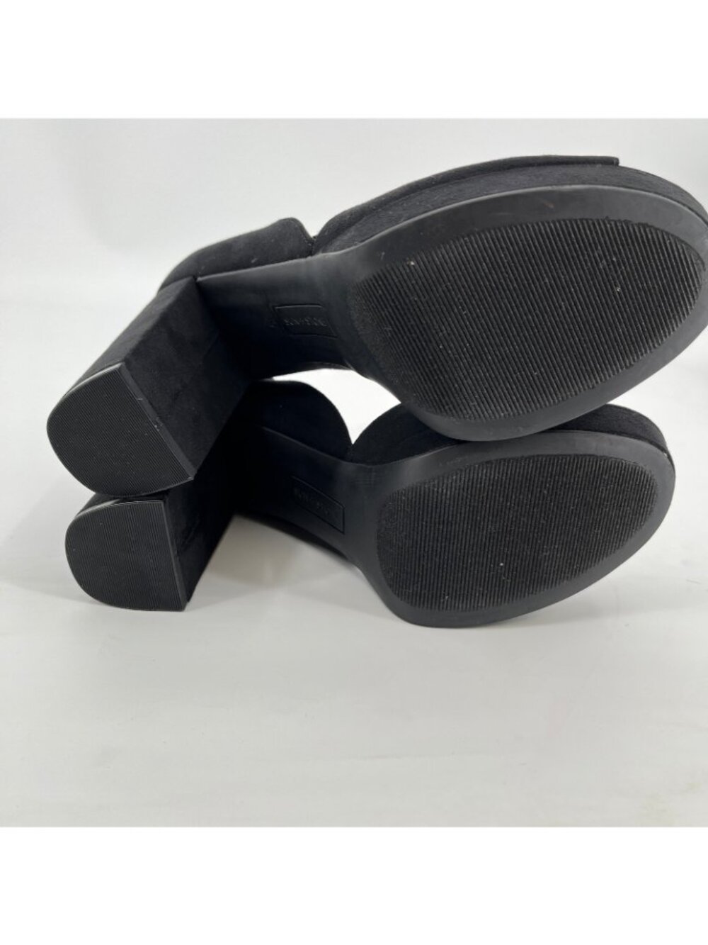 Sun + Stone Reemaa Platform Sandals Black Size 10M Fabric Block Heel Ankle Strap - Picture 11 of 16